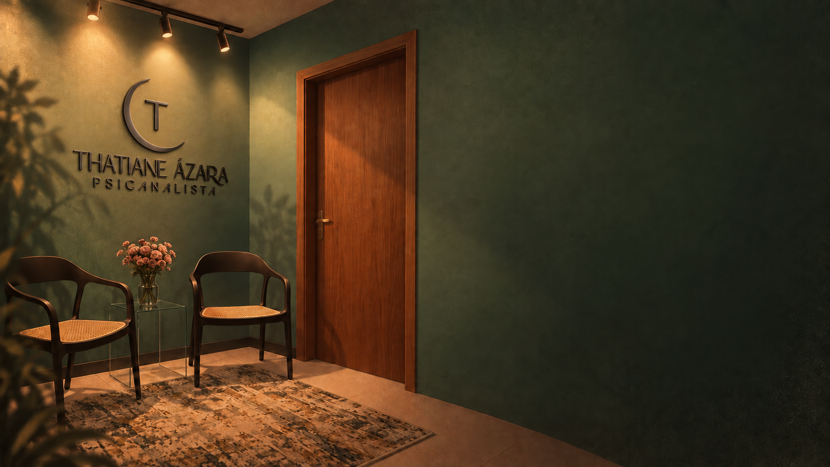 Recepção do consultório de Thatiane Ázara